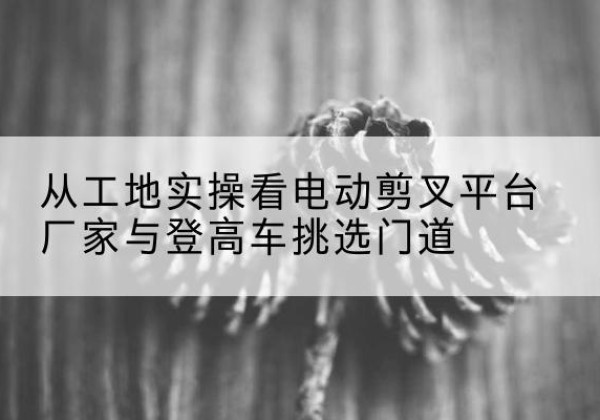 临安电动剪叉升降平台厂家-从工地实操看电动剪叉平台厂家与登高车挑选门道